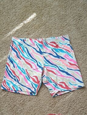 Colorful Zebra Print Stretch Shorts